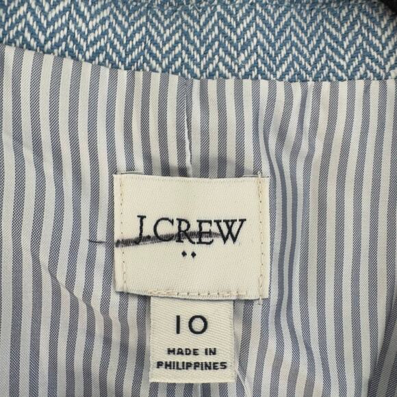 J. Crew Linen Blend Herringbone One-Button Blazer Jacket Long Sleeve Size 10 NWT - Picture 10 of 12